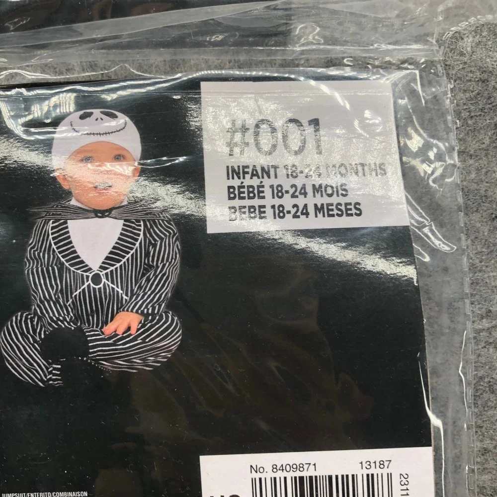 Baby 18-24M Jack Skellington Costume Nightmare Before Christmas Disney Romper - Picture 3 of 5